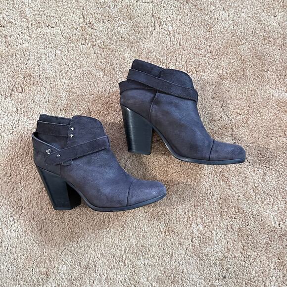 Rag & Bone Harrow Waxy Suede Gray High Heel Ankle Bootie 39.5 US 9.5 - Picture 2 of 8